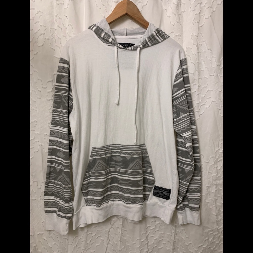 Broken threads men’s long sleeve with hood